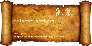 Heiszer Norbert névjegykártya